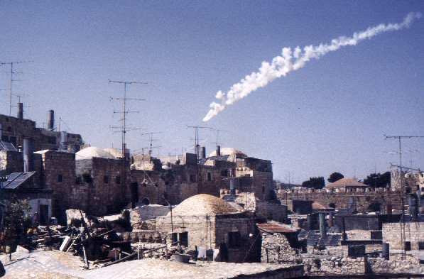 First World War Gas Attack. Tear-gas attack, Jerusalem